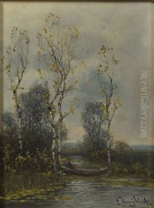 2 Gemalde: A) Wintertag Am Altwasser Mit Krahen; B) Herbstliche Landschaft Mit Boot Auf Kanal 2 Gemalde: A) Wintertag Am Altwasser Mit Krahen; B) Herbstliche Landschaft Mit Boot Auf Kanal