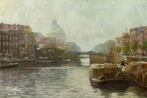 Amsterdam. Blick Uber Die Singel Auf Die Koepelkerk by Johann II Jungblut