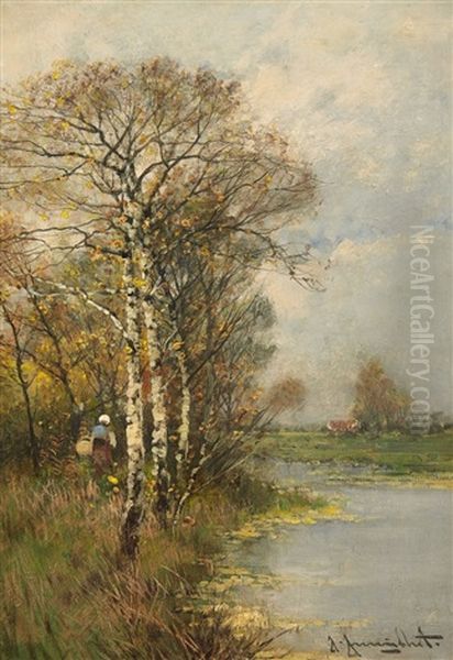 A River Landscape In Autumn (+ A River Landscape In Winter; 2 Works) - view 1