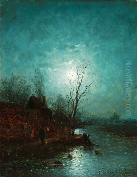 Moonlit Nocturnal Cityscape - view 1