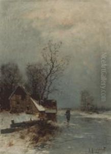 Winterliche Szene Mit Kate Und Bauersfrau