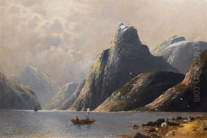 Imposing Fjord Landscape by Johann II Jungblut