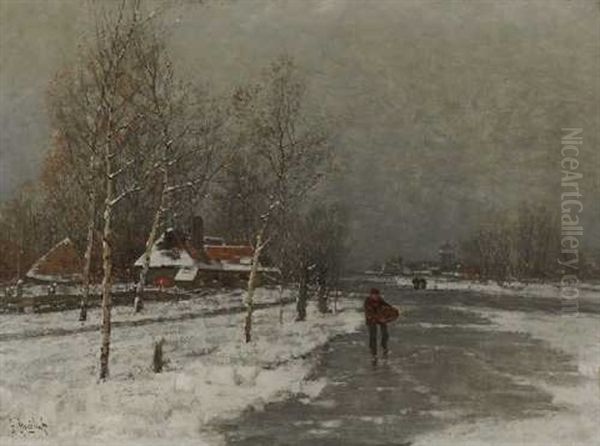 Winterlandschaft Mit Bauern Auf Dem Eis - view 1