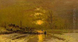 Winterlandschaft by Johann II Jungblut