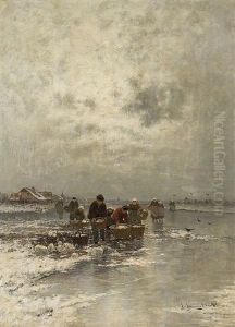 Ice Fisher by Johann II Jungblut