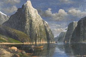 Evening Fjord Landscape by Johann II Jungblut