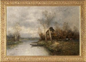 Ruderer Auf Dem Fluss Ruderer Auf Dem Fluss