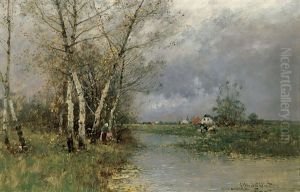 Ein Dorf Am Niederrhein by Johann II Jungblut