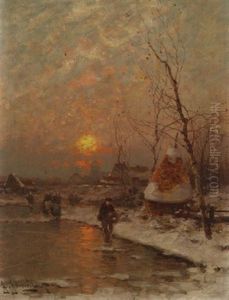 Winterlandschaft by Johann II Jungblut