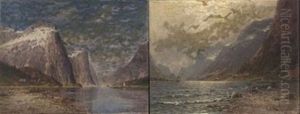 Fjord View (+ Another, Similar; Pair) by Johann II Jungblut