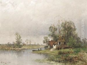 Landschaft Am Niederrhein Im Spatsommer