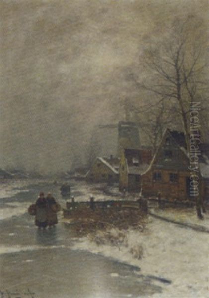 Walking Home In Winter - view 1