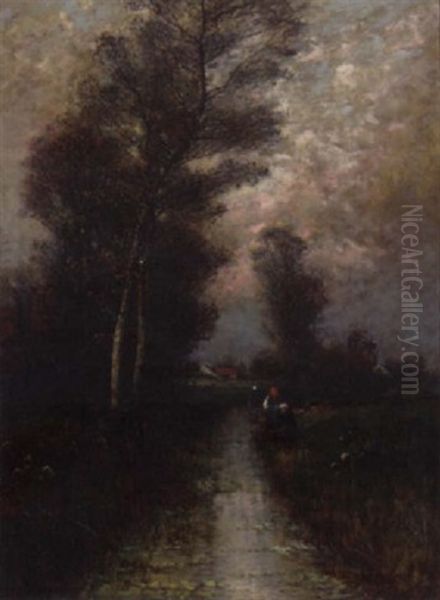 Peasant Women By A Stream In Autumn - view 1