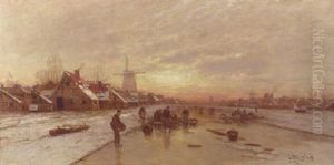 Peasants Catching Fish From A Blow-hole In The Ice thumbnail