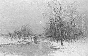 Winterliche Landschaft Im Dammerlicht Winterliche Landschaft Im Dammerlicht