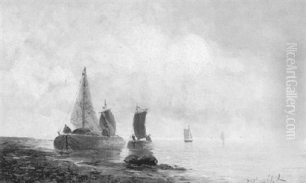 Anlandende Fischerboote Am Hollandischen Strand - view 1