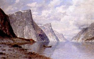 Boating On A Norwegian Fjord by Johann II Jungblut