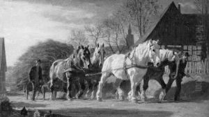 Heimkehrender Viererzug by Johann II Jungblut