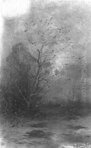 Moonlit Landscape In The Snow