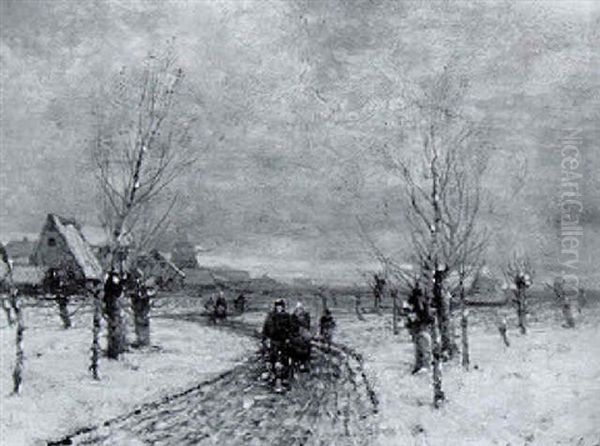 Bauern Auf Dem Weg Durch Eis Und Schnee - view 1