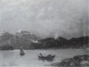 Norwegische Fjordlandschaft Mit Fischerbooten Norwegische Fjordlandschaft Mit Fischerbooten