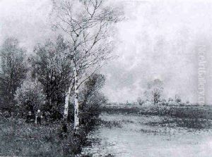 An Extensive River Landscape With Two Women With Baskets by Johann II Jungblut