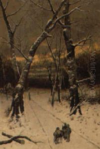 Waldlandschaft Im Winter by Johann II Jungblut