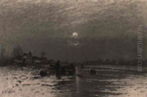 Muschelfischer Im Winter by Johann II Jungblut