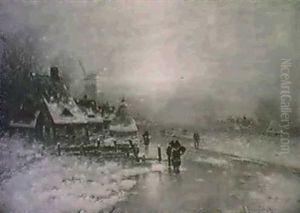 Hollandische Winterlandschaft by Johann II Jungblut