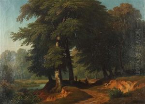 Waldlandschaft Mit Rastenden by Carl Jungheim