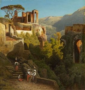 The Temple Of Vesta At Tivoli by Carl Jungheim
