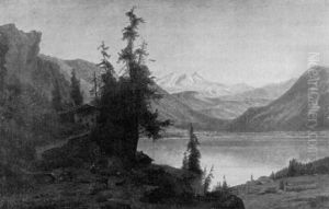 Hochgebirgssee Im Abendrot Mit Gletschern Im Hintergrund by Carl Jungheim