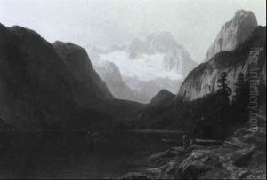 Der Vordere Gosausee Mit Blick Auf Den Dachstein by Carl Jungheim