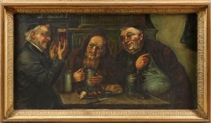 Monks In Rathskeller by Josef Jungwirth