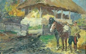 Zolnierz Z Konmi by Stanislaw Batowski-Kaczor