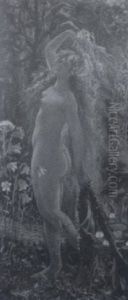 Landscape With Nude Female by Josef Jungwirth