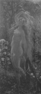 A Nude Female In A Wooded Landscape