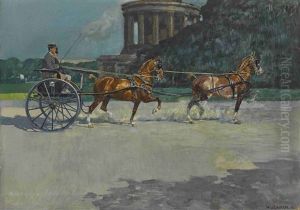 Kutschenfahrt Am Fuse Der Berliner Siegessaule by Hermann Junker the Younger