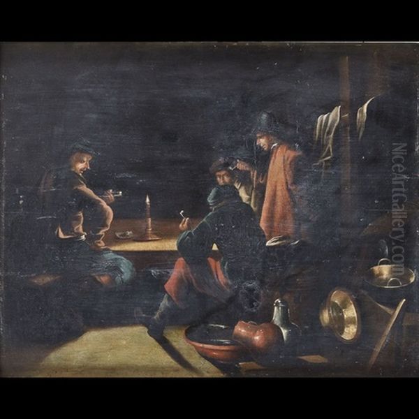 Interno Di Taverna Con Fumatori Di Pipa (+ Interno Con Figure Intente A Filare E Cucire; Pair) - view 1