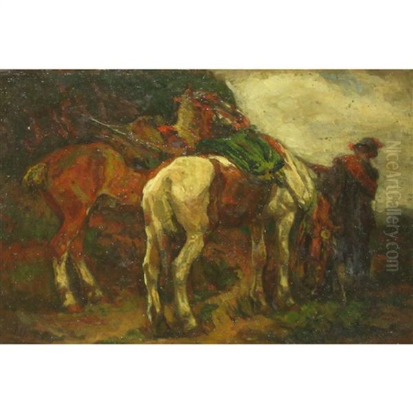 Horseman On A Mountain Pass - view 1