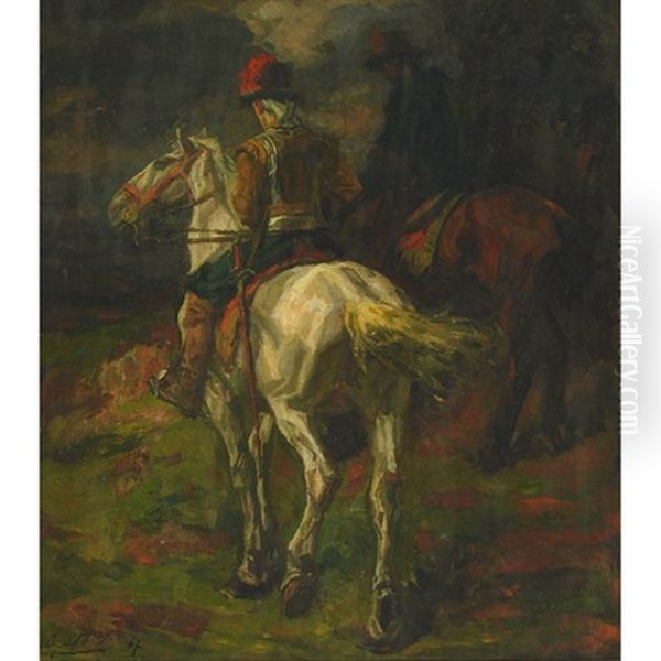 Horseman At Dusk - view 1