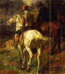Horsemen At Dusk by Johannes Hendricus Jurres