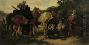 Cavalry Resting by Johannes Hendricus Jurres