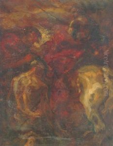 Knights On Horseback by Johannes Hendricus Jurres