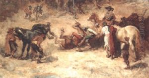 The Horse Thieves by Johannes Hendricus Jurres