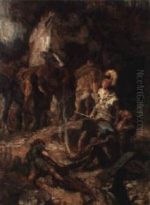 Hannibal And His Horses Resting by Johannes Hendricus Jurres