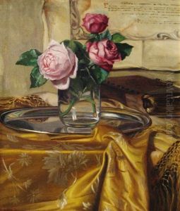 Still Life And Flowers by Josef Jurutka