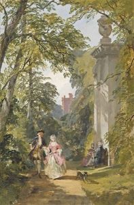 The Pleasaunce In The Olden Time, A Scene From Hampton Court Garden by Henry Jutsum