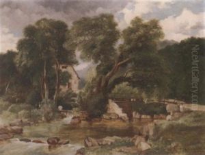 Figures By A Watermill Figures By A Watermill