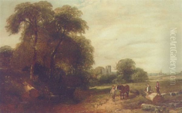 Woodcutters Resting By A Stream - view 1